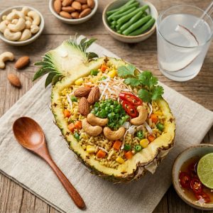 Pine Apple Fried Rice Almonds & Cashewnuts