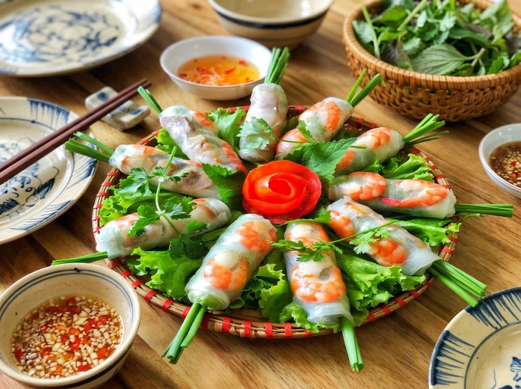 Vietnamese Fresh Spring Rolls With Shrimp